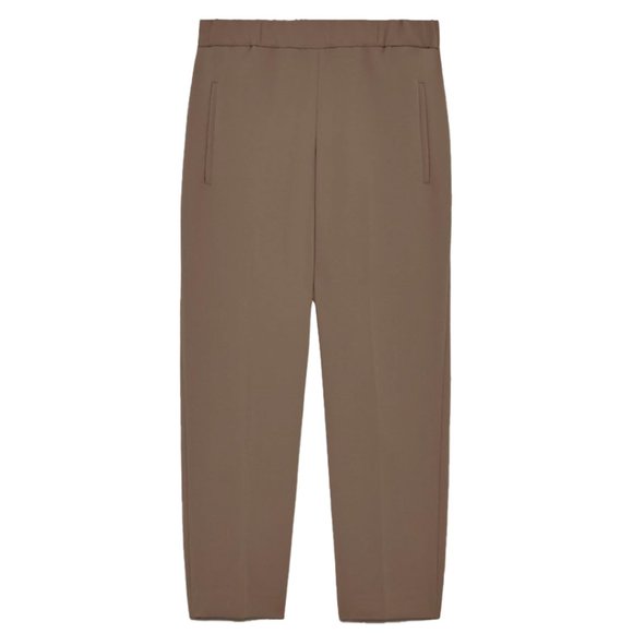 Aritzia Wilfred Darontal Cropped Straight leg Pant, size 4, camel - Picture 2 of 8